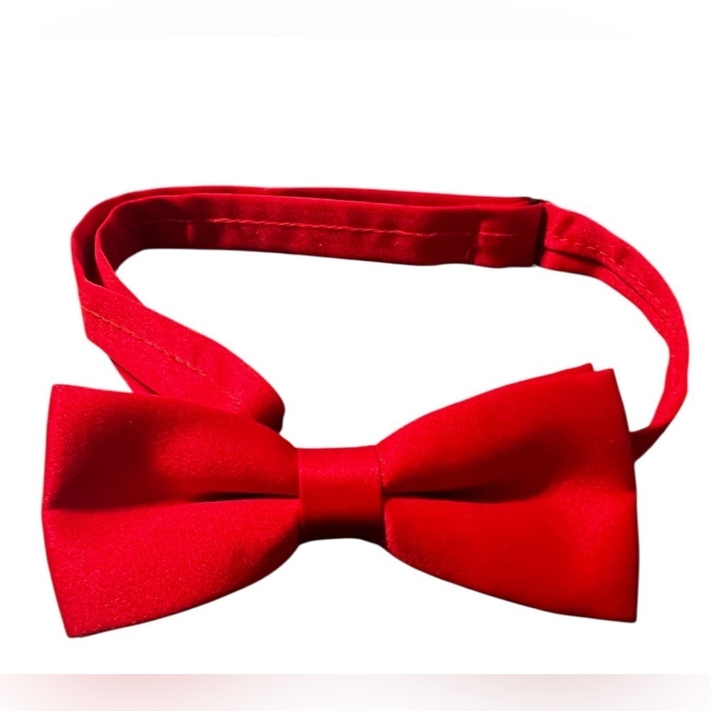 Cherry Red Basic Pre-Tied Clip Bow Tie